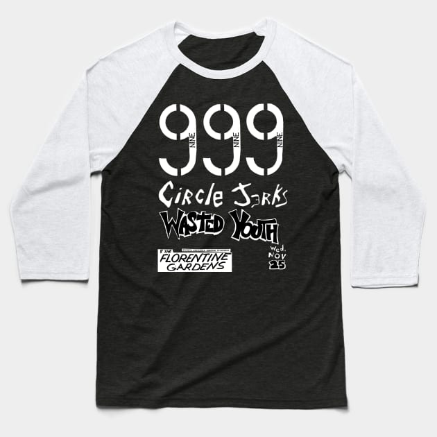 999 Circle Jerks Wasted Youth Baseball T-Shirt by Pop Fan Shop